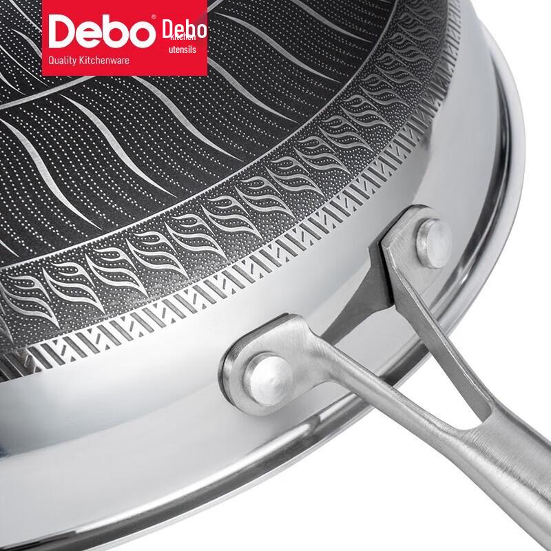 Антипригарная сковорода Debo из нержавеющей стали 316 с сотовым дном, 32 см