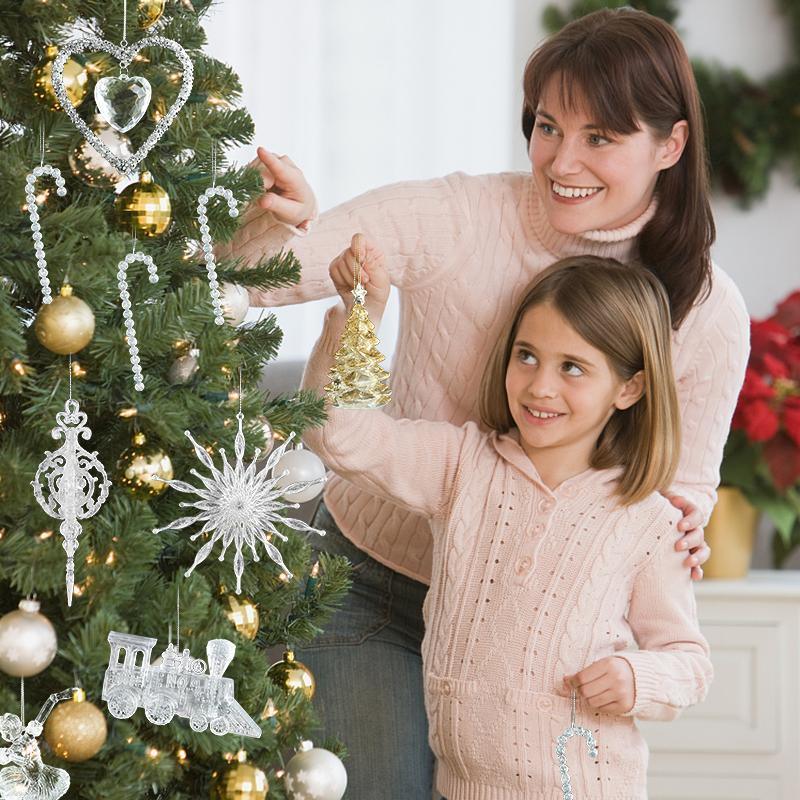 Прозрачные подвесные украшения в виде снежинок для рождественской елки, акриловая подвеска, рождественское украшение для дома 2025, подарки на Рождество, Новый год 2026