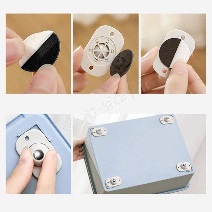 Mini Roulettes Universelles - SHOP-STORY - ROLFIX - Auto-Adhésives - Pivotantes à 360° - Lot de 4