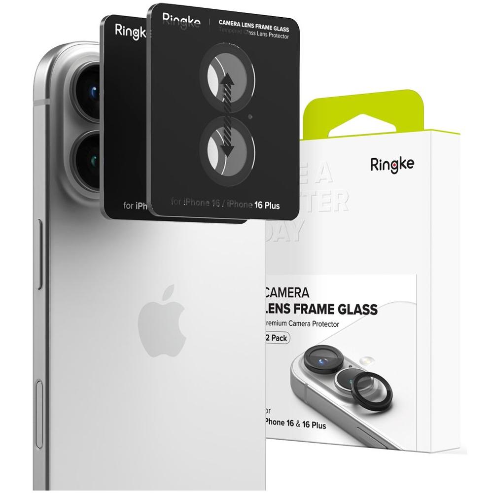 Ringke Camera Frame Protector 2-Pack Iphone 16 / 16 Plus Black