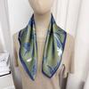 Silk small square scarf elegant temperament retro work professional scarf scarf printed small square scarf women's spring and autumn silk scarf