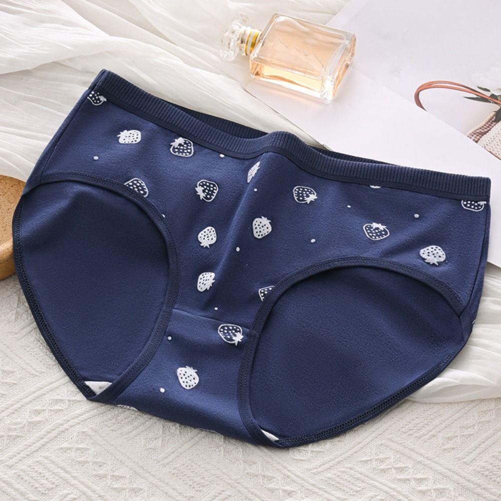 5PCS Bowknot Strawberry Briefs Stripes Women Underwear Sweet Love Heart Panties Underwear