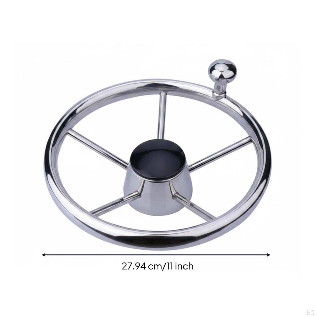 Stainless Steel Boat Wheel Marine Steering for Yachts, Speedboat 11 Inch