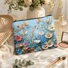 Double-sided Printed Toiletries Organizer Floral Cosmetics Storage Bag  Outdoor Use