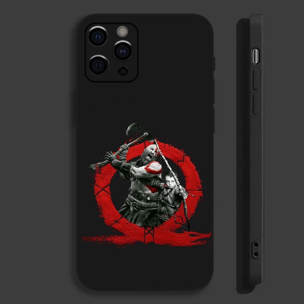 Чехол для телефона G-God of W-War Game для Apple iPhone 15,14,13,12,11,Pro,X,XS,Max,XR,Plus,Mini Мягкий черный чехол