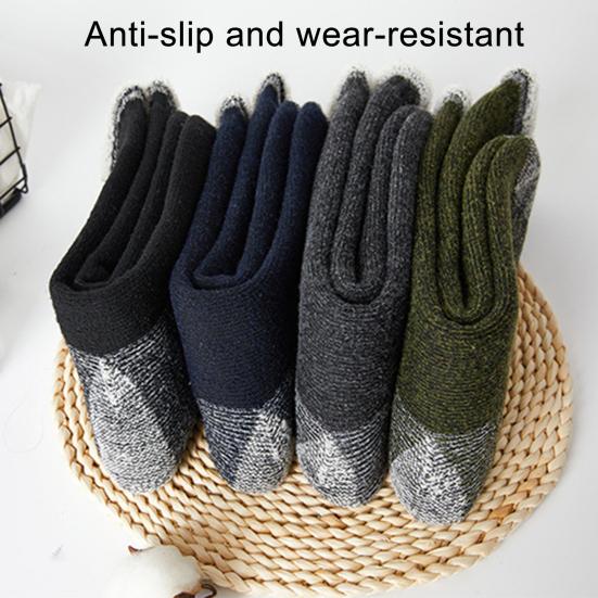 1 пара зимних носков унисекс, шерстяные носки средней длины для походов, спорта, машинной стирки, влагоотводящие, сохраняющие тепло, нескользящие, повседневные чулки