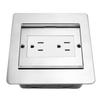 Recessed Floor Outlet 2 Receptacles Double Sliding Cover Water Proof Recessed Socket for Floor Table