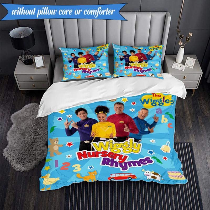 Wiggle And Learn Show 3pcs K-pop music group Bedding set,Ideal for Bedroom, Dormitory,Including Duvet Cover And 2pcs Pillowcases,Fan gifts