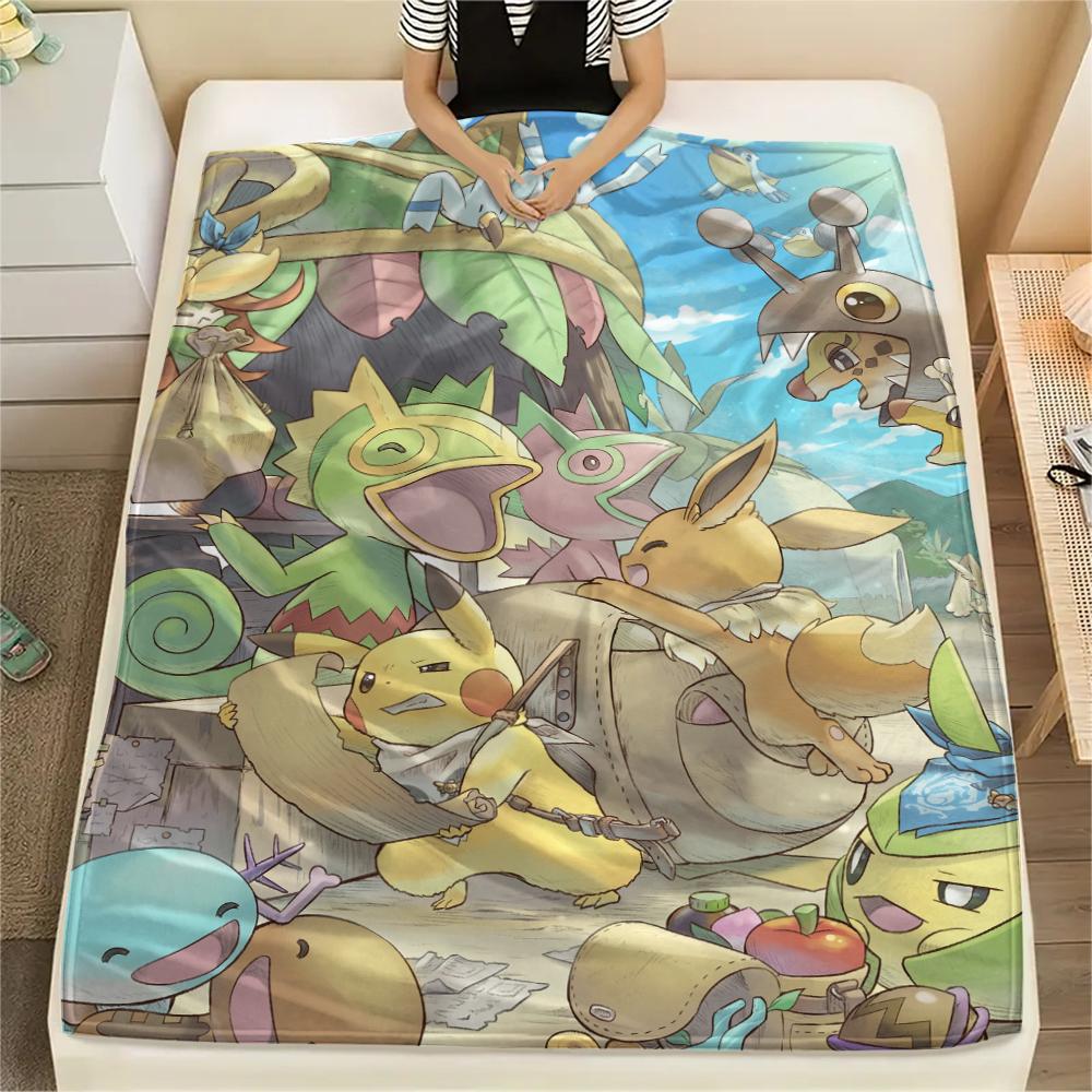 Cute Pokemon Blanket, Soft Throw for Bedroom Decor, Perfect Gift for Cartoon Lovers.chl