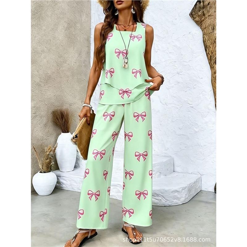 1116 European and American bohemian women's sleeveless printing suit, suitable for daily wear, vacation sleeveless cover