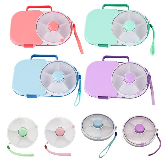 Вращающийся контейнер для закусок с крышкой, вращающийся набор, портативная коробка для конфет для детей, конфетный столик, тарелка для дыни, герметичная коробка для закусок для дома, офиса, школы, пикника