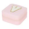 1PC Personalized Portable Jewelry Box for Women Girls Jewelry Case Small Jewelry Storage Pink Initial Letter