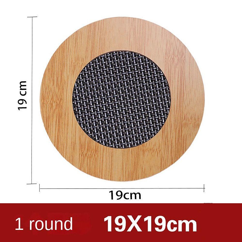 Wooden Coasters Round Square Bowl Dish Pot Mats Cartoon Heat Insulation Pad  Table