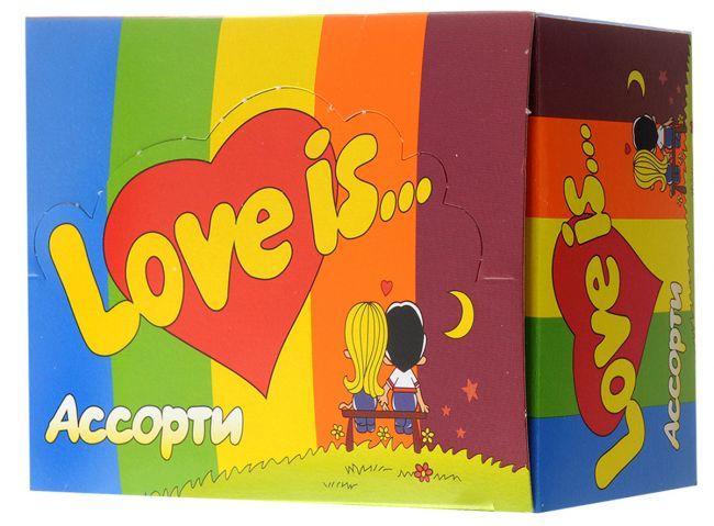 Жевательные резинки Лав из Любовь это с вкладышами о любви микс из пяти вкусов 420 г 100 шт