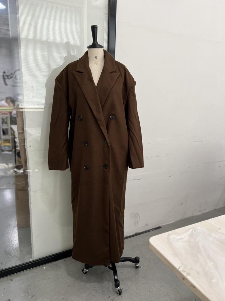 Элегантный женский двубортный тренч Осень 2024: Темпераментный, Повседневный, Ретро Однотонный Дизайн