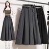 Dimanaf 2025 New Spring Summer Plus Size Women Long Skirts High Waist Vintage Elastic Elegant Pleated Skirts Loose