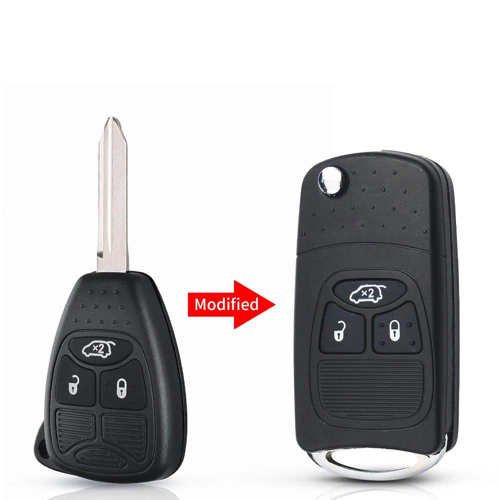 2/3/4-кнопочный пульт-заготовка с откидным лезвием для Chrysler Sebring Pacifica, Dodge Avenger Nitro, Jeep Wrangler Liberty