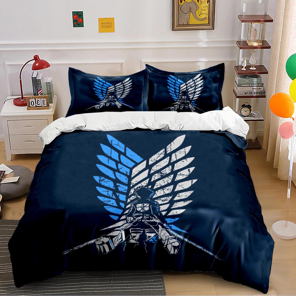 Anime-Inspired Wing Design Bedding Set Bedding set (1 duvet cover, 2 pillowcases, duvet not included)