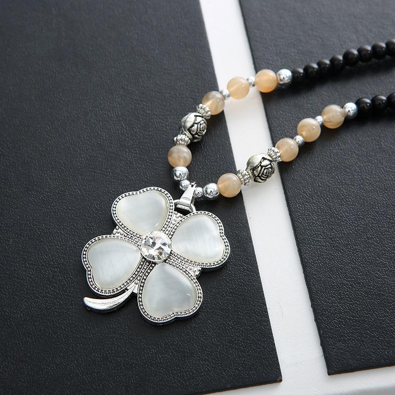 Ожерелье из бисера, длинная винтажная веревка в стиле бохо, ломтик цепи, каменные подвески, богемные этнические женщины