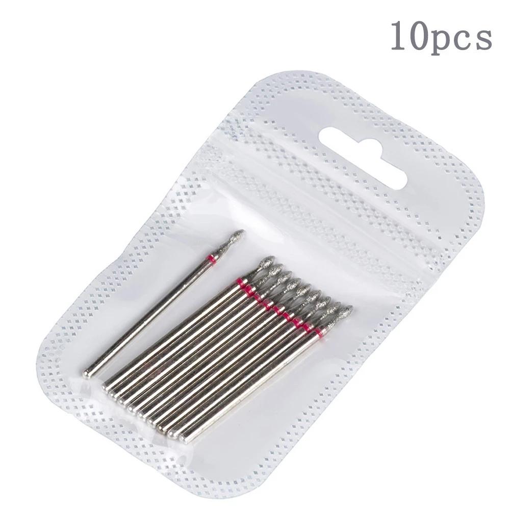 Фрезы для маникюра, 10 шт., Алмазные сверла для ногтей, станочные фрезы для снятия гель-лака, пилка для ногтей, буфер для педикюра