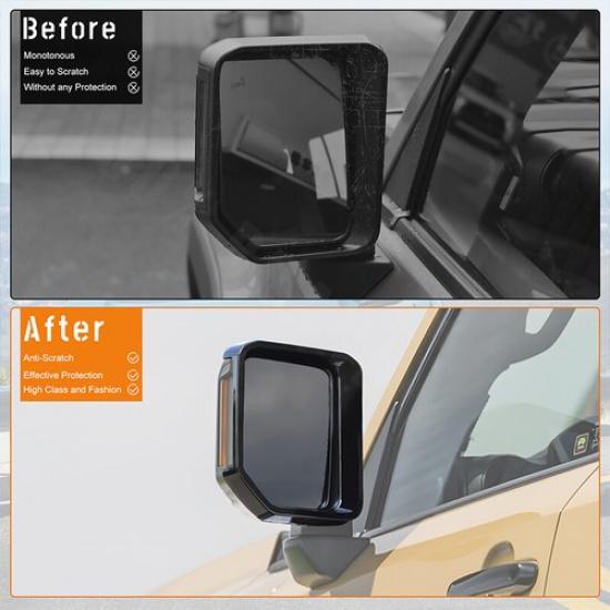 Fits Toyota Prado LC250 2024 2025 Black Rearview Mirror Rain Eyebrow Cover Trim