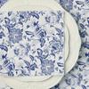 20pcs/Set Disposable Retro Blue Flower Printed Decoupage Napkins 13x13inch, Suitable for Weddings, Birthdays, Holidays
