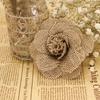 Fashion Home Decor Rose Heads Jute Burlap Natural Hessian Handmade Flowers Retro Wedding Decoration