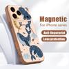 Магнитный чехол для Magsafe для iPhone 17 Pro Max, чехол с мультяшным узором китов и звезд, с покрытием, приятным на ощупь, для iPhone 16 15 14 13 Pro Max