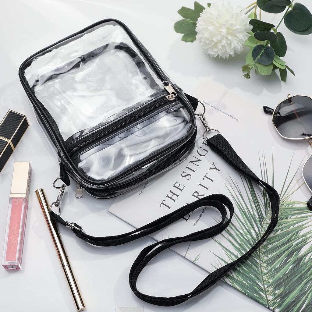 Женская прозрачная сумка через плечо, одобренная стадионом, ПВХ, прозрачный кошелек для концертов, простая сумка через плечо с передним карманом, повседневная сумка