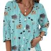 Модная женская весенне-осенняя рубашка с длинным рукавом, V-образным вырезом, свободного кроя, повседневная, с принтом, кардиган, топ с длинным рукавом