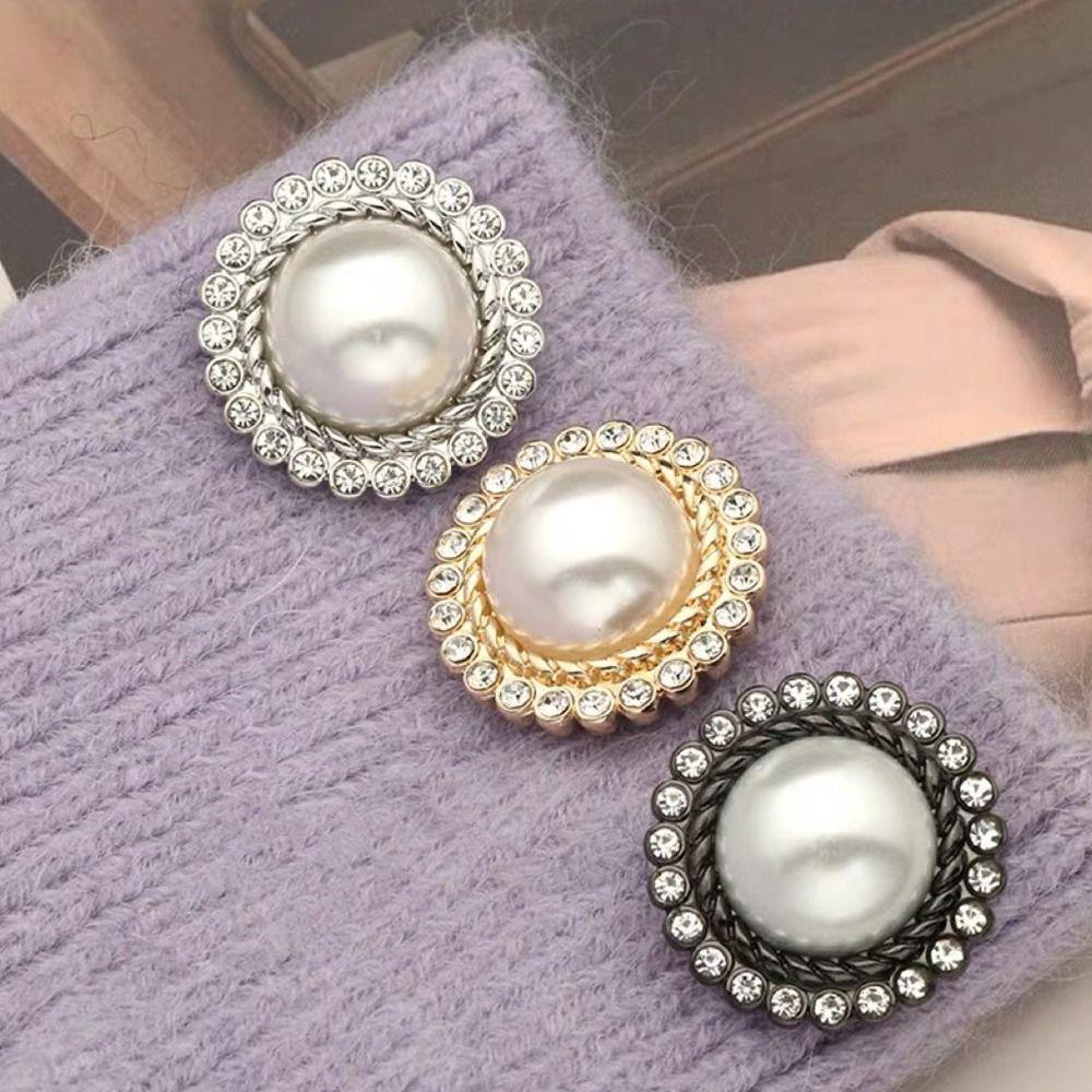 Handmade Needlework DIY Shiny Rhinestone Sewing Accessories Shirt Buttons Pearl Clothing Buttons