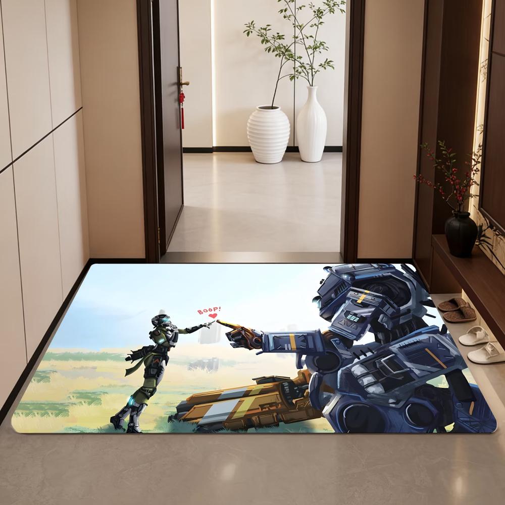 Аниме T-Titanfall II Напольный коврик, Диатомитовый коврик для ванной, Быстросохнущий, Впитывающий, Нескользящий коврик для двери