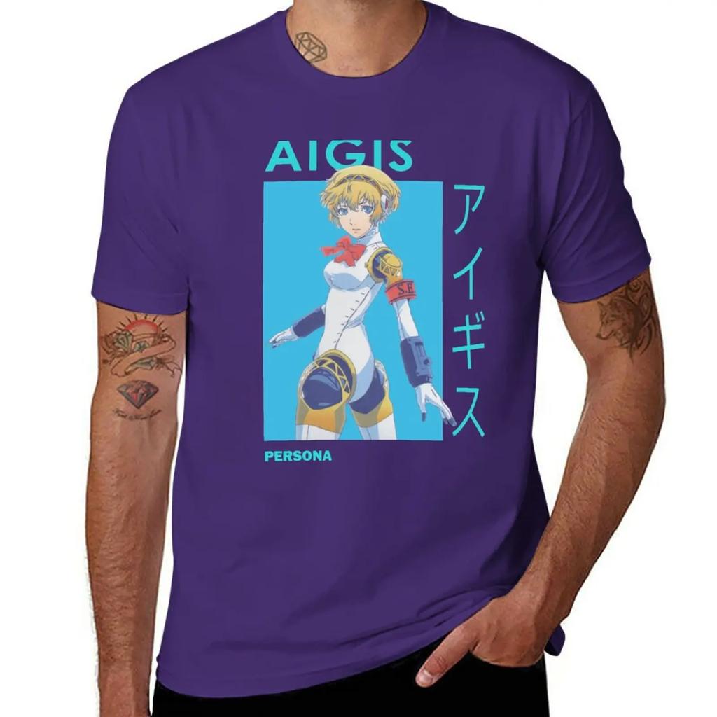Айгис SEES Ай-тян Эгида Persona 3 Футболка летний топ милая одежда однотонная кастомная хлопковые футболки