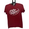 Dr Pepper Винтажная Ретро Стиль Графическая Футболка Бордово-Красная с Логотипом Маленькая Унисекс