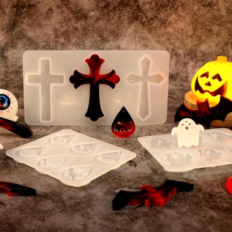 Хэллоуин Серьги Смола Форма Ювелирная Форма для Литья Силиконовая Форма для Подвесок Форма для Эпоксидной Смолы для Смоляных Ювелирных Изделий DIY Ремесел