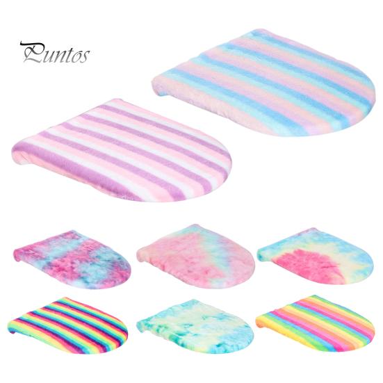 Чехол на крышку унитаза, мягкий, плюшевый, цветной, для ванной комнаты, подушка для сиденья унитаза, нескользящая, универсальная, бархатная, коврик для унитаза