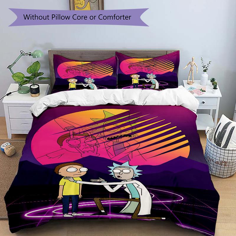 Space Adventure Friends Print 3Pcs Bedding Setduvet Cover With 2 Bedropillowcase Home Birthday Gift