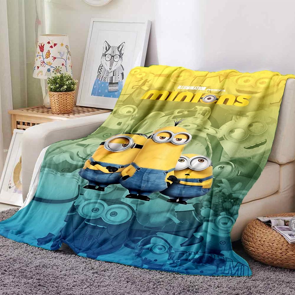 Minions Adventure Begins Blanket Soft Throw Blanket For Home Bedroom Bed Sofa Travel Office Solid Christmas Blanket