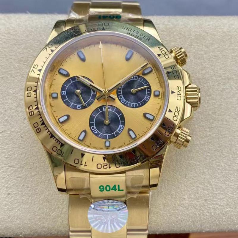 Мужские автоматические механические часы Rolex Daytona 40 мм, многофункциональные, с инкрустацией бриллиантами.