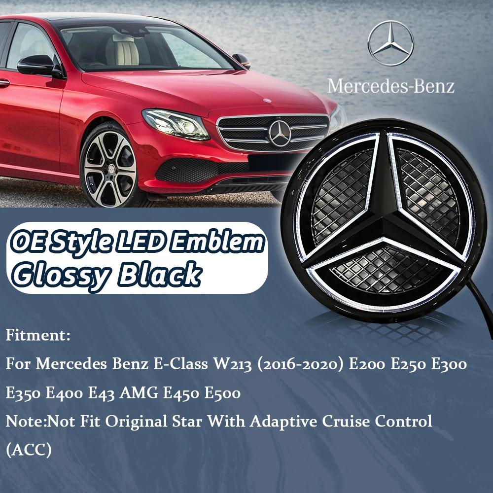 fshc5 The Front Grille Star Logo Badge Mirror Bottom 3D ABS logo For Mercedes Benz E-Class W213 2016-20 E43 AMG E300 3D Mirror Emblems