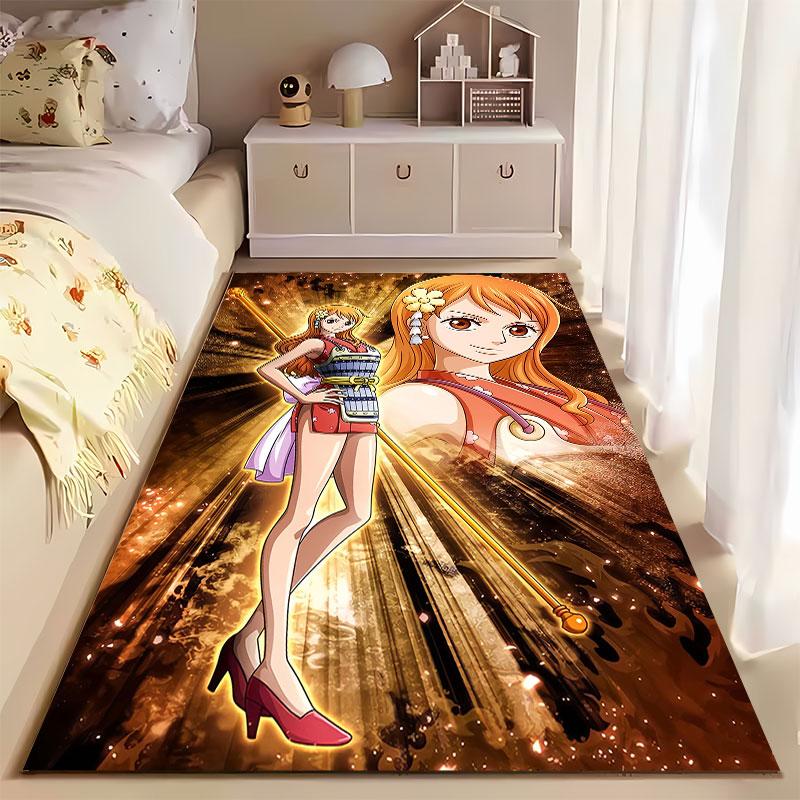 Anime Girl with Orange Hair suitable as a non-slip mat for the living room or bedroom sofa