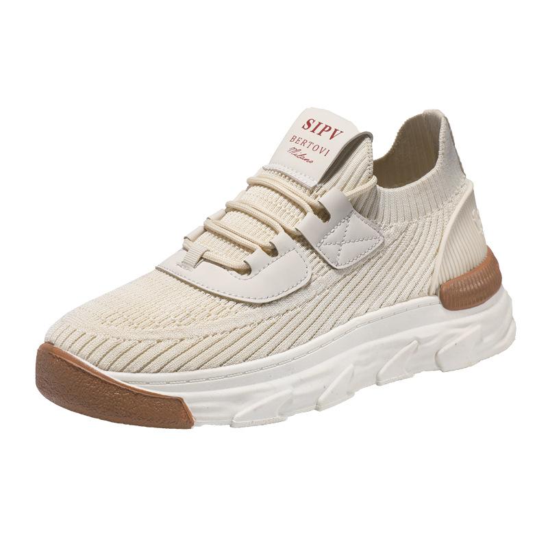 Мужская обувь спортивная обувь 2025 весна новая дышащая обувь толстая подошва обувь модная универсальная летящая тканая беговая повседневная обувь