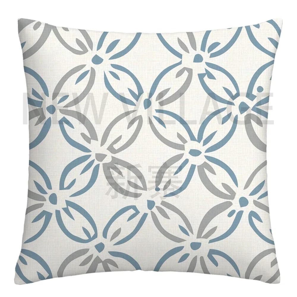 Наволочка из льна с геометрическим узором в виде озера и белого цвета для дивана, украшение для дома, может быть изготовлено по индивидуальному заказу 40x40 45x45 50x50 60x60