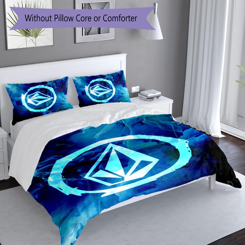3pcs V-VOLCOM LOGO4 pattern bedding set duvet cover set includes duvet cover &pillowcases, perfect all season bedroom decoration & gift