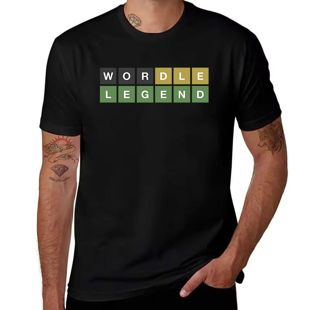 Unisexs Cotton Short Sleeve Tshirt With Wordle Legend Print Casual Crewneck Tee For Daily Wear Game Lover Gift Top