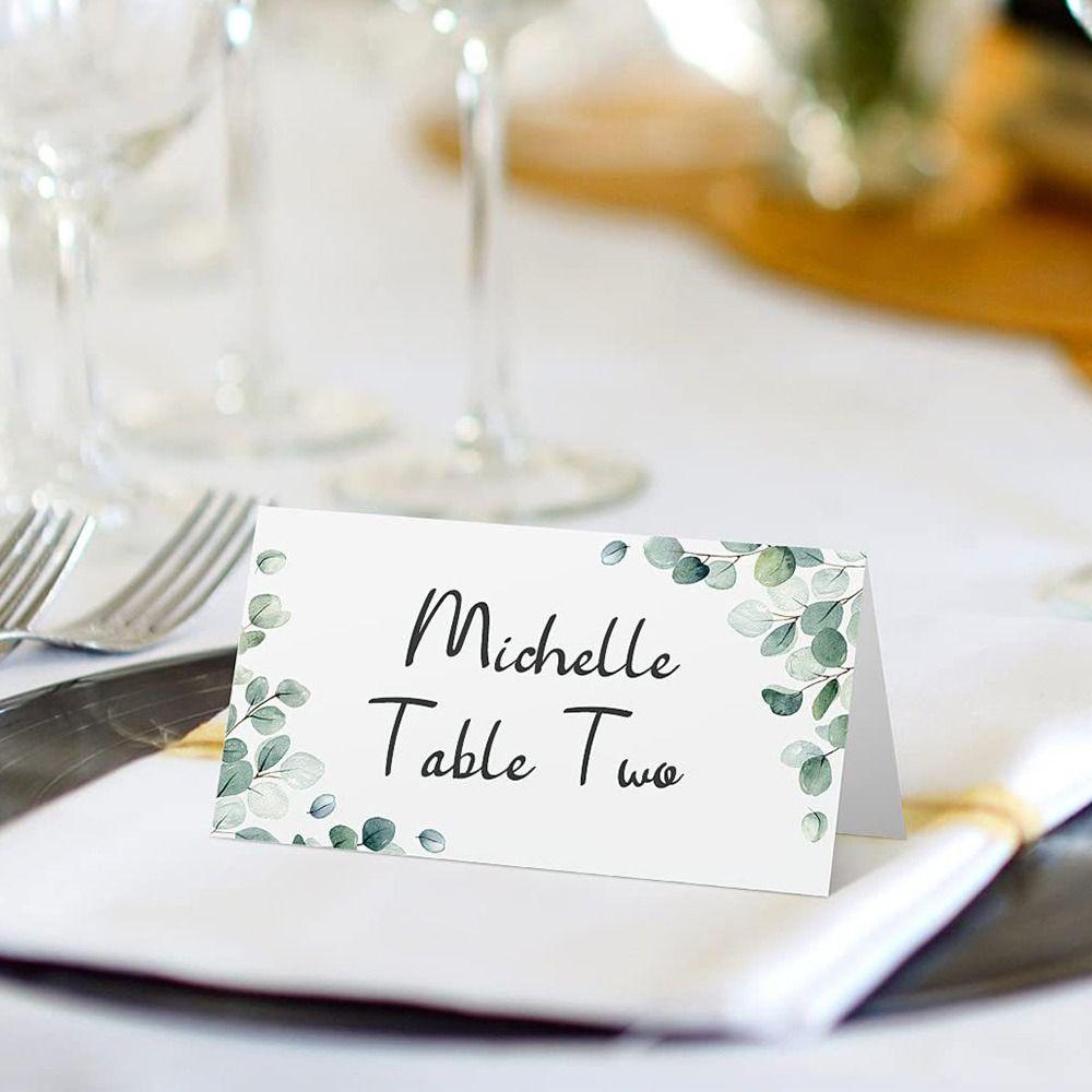 50pcs Blank Table Name Place Cards Paper Message Setting Card Tented Name Card  Banquet Tables