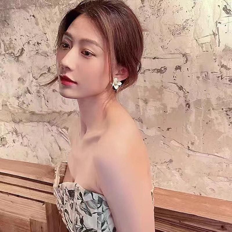 1 пара темпераментных простых серег-пуссетов с глазурью в виде цветка для женщин, девушек, винтажные романтические серьги, ювелирные аксессуары, подарки