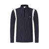 Striped Long Sleeve Breathable T-Shirt With Half Zip Men Tops A11M513219FZA