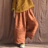 Женские льняные винтажные широкие брюки с эластичной резинкой на талии, однотонные брюки, весенние свободные карманы, женские длинные брюки