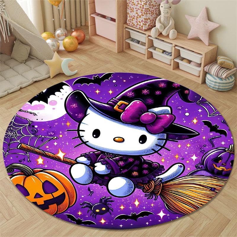 Luxury Round Moon Multicolor Rug Mat, Non-Slip Floor Mat for Entryway